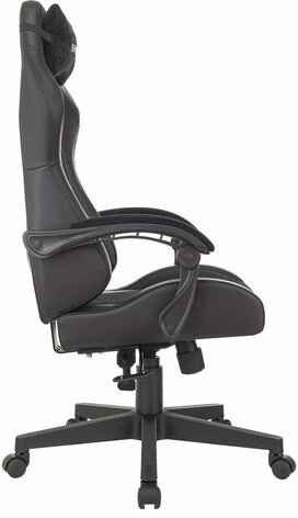 Кресло компьютерное BRABIX "Striker GM-121", синхромеханизм, 2 подушки, экокожа/велюр, черное, 532962