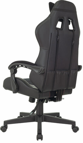 Кресло компьютерное BRABIX "Striker GM-121", синхромеханизм, 2 подушки, экокожа/велюр, черное, 532962