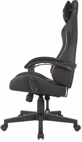 Кресло компьютерное BRABIX "Striker GM-121", синхромеханизм, 2 подушки, экокожа/велюр, черное, 532962