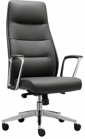 Кресло BRABIX PREMIUM Adept EX-752, синхромеханизм, алюминий, экокожа, черное, 532930