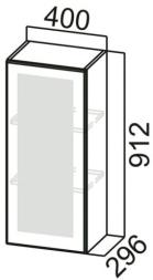 Шкаф навесной со стеклом Ш400с Прованс