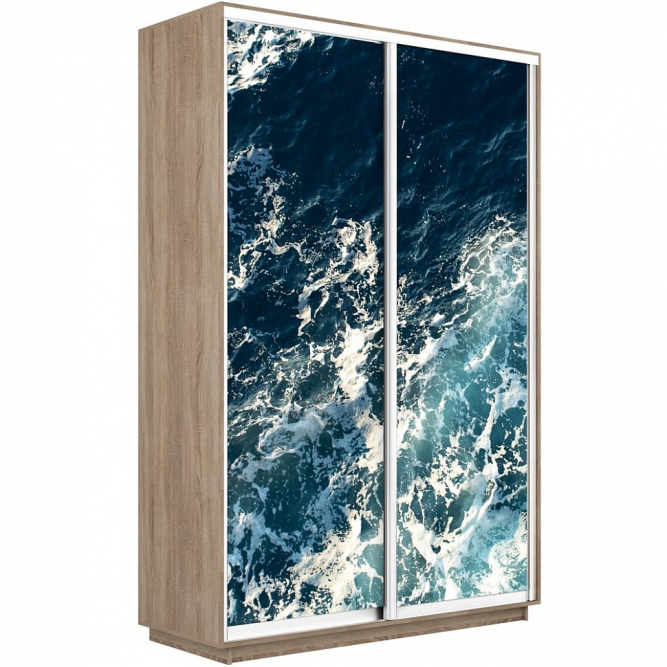 Шкаф-купе Экспресс 2-х дверный (Фото №1015 Морские волны)