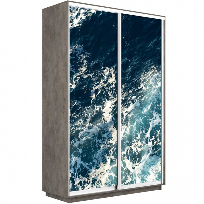 Шкаф-купе Экспресс 2-х дверный (Фото №1015 Морские волны)