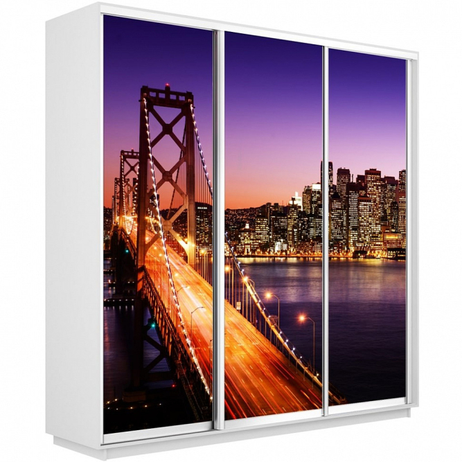 Шкаф-купе Экспресс 3-х дверный (Фото №1007 Ночной мост)