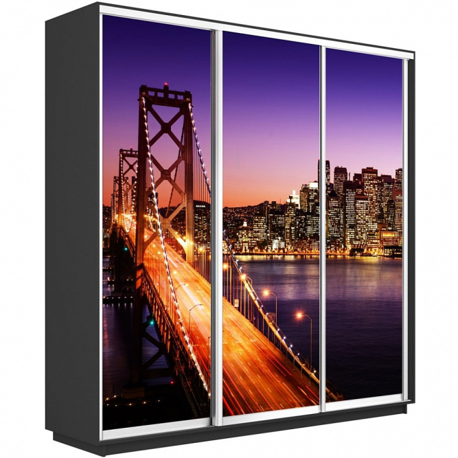 Шкаф-купе Экспресс 3-х дверный (Фото №1007 Ночной мост)