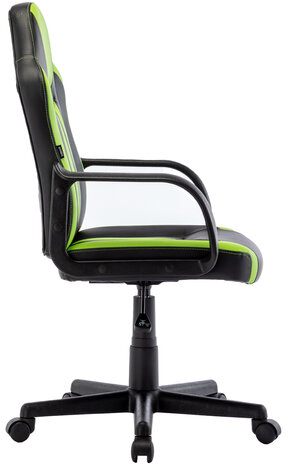 Кресло компьютерное BRABIX "Stripe GM-202", экокожа, черное/зеленое, 532511