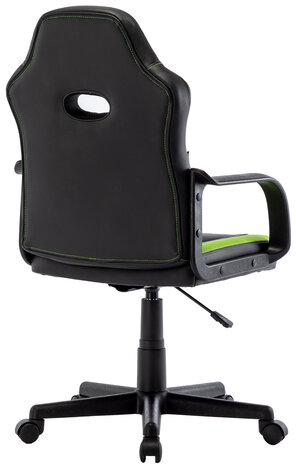 Кресло компьютерное BRABIX "Stripe GM-202", экокожа, черное/зеленое, 532511