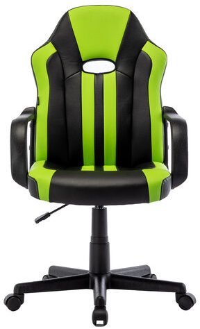Кресло компьютерное BRABIX "Stripe GM-202", экокожа, черное/зеленое, 532511
