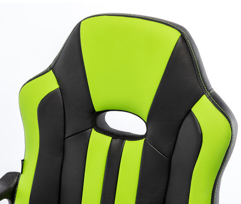 Кресло компьютерное BRABIX "Stripe GM-202", экокожа, черное/зеленое, 532511