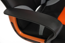 Кресло RUNNER кож/зам/ткань, черный/оранжевый, 36-6/07/12