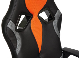 Кресло RUNNER кож/зам/ткань, черный/оранжевый, 36-6/07/12