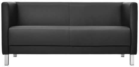 Диван мягкий трехместный "Атланта", "М-01", 1500х670х715 мм, c подлокотниками, экокожа, черный