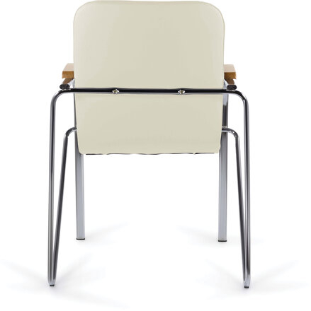 Кресло для приемных и переговорных BRABIX "Samba CF-103", хром, бук (D-1), к/з бежевый, собрано, 532757