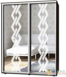 Шкаф-купе 2х дв Стандарт Пескоструй № 75+75