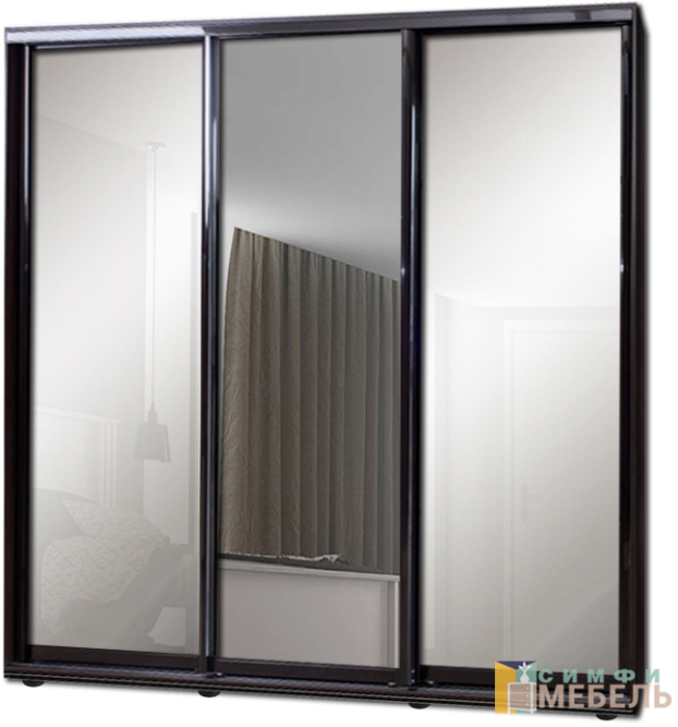 Шкаф купе 3х дв Комби 1 Пескоструй|Зеркало