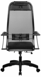 Кресло офисное МЕТТА "К-11", пластик, ткань-сетка, сиденье мягкое, черное