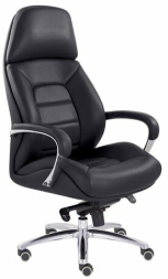 Кресло офисное "EPIK" A-181-G, мультиблок, натуральная кожа, черное
