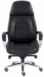 Кресло офисное "EPIK" A-181-G, мультиблок, натуральная кожа, черное