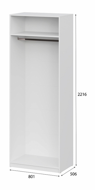 Шкаф 2-створчатый ШК 5 (800) Белый текстурный