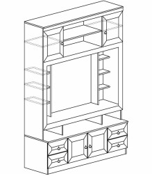 Шкаф многоцелевой 1600 "Инна" 603 (денвер темный)