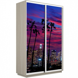 Шкаф-купе Экспресс 2-х дверный (Фото №1014 Закат над городом)