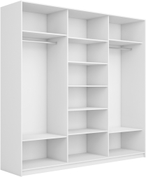 Шкаф-купе Прайм широкий 3-х дверный (ЛДСП/Стекло белое) Крафт табачный