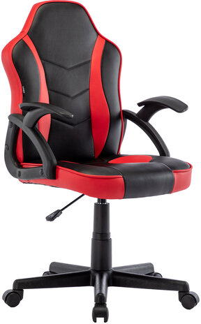 Кресло компьютерное BRABIX "Shark GM-203", экокожа, черное/красное, 532512