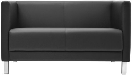 Диван мягкий двухместный "Атланта", "М-01", 1230х670х715 мм, c подлокотниками, экокожа, черный