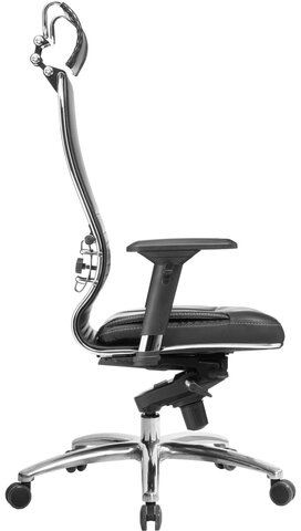 Кресло офисное МЕТТА "SAMURAI" KL-3.04, с подголовником, рецик. кожа, черное