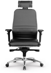 Кресло офисное МЕТТА &quot;SAMURAI&quot; KL-3.04, с подголовником, рецик. кожа, черное