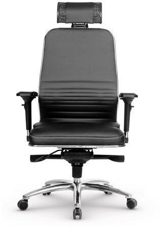 Кресло офисное МЕТТА "SAMURAI" KL-3.04, с подголовником, рецик. кожа, черное