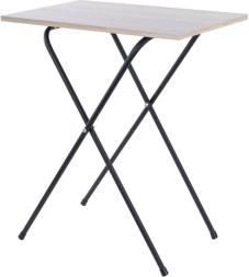Стол BRABIX "Smart CD-011", 600х380х705 мм, ЛОФТ, складной, металл/ЛДСП дуб, каркас черный, 641878
