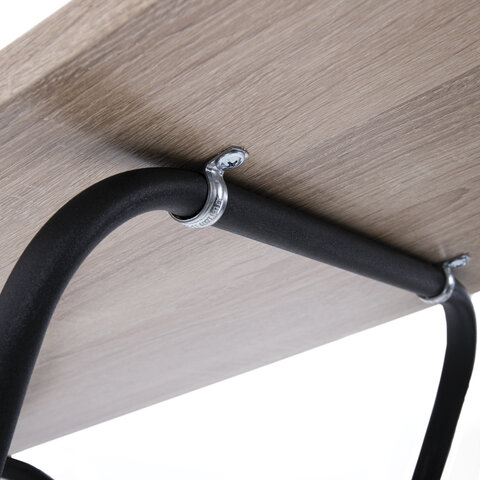 Стол BRABIX "Smart CD-011", 600х380х705 мм, ЛОФТ, складной, металл/ЛДСП дуб, каркас черный, 641878