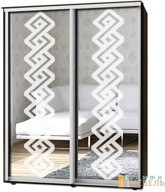 Шкаф-купе 2х дв Стандарт Пескоструй № 76+76