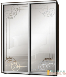 Шкаф-купе 2х дв Стандарт Пескоструй фон матовый № 82