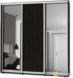 Шкаф купе 3х дв Комби 1 Венге магия|Зеркало-2