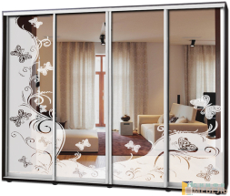 Шкаф купе 4х дв Пескоструй № 25