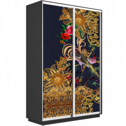 Шкаф-купе Экспресс 2-х дверный (Фото №1013 Золотой орнамент)