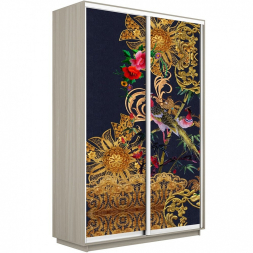 Шкаф-купе Экспресс 2-х дверный (Фото №1013 Золотой орнамент)