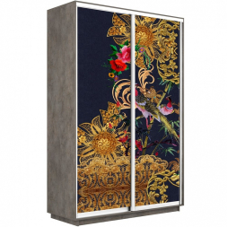Шкаф-купе Экспресс 2-х дверный (Фото №1013 Золотой орнамент)