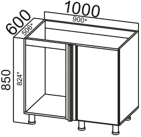 Стол рабочий 1000 (угловой) Вельвет