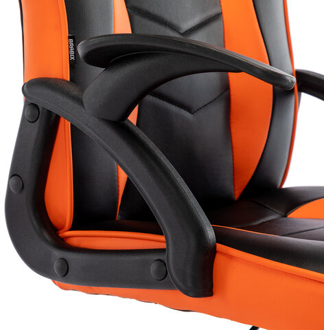 Кресло компьютерное BRABIX "Shark GM-203", экокожа, черное/оранжевое, 532513