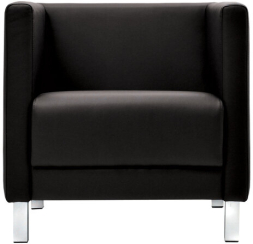 Кресло мягкое "Атланта", "М-01", 700х670х715 мм, c подлокотниками, экокожа, черное