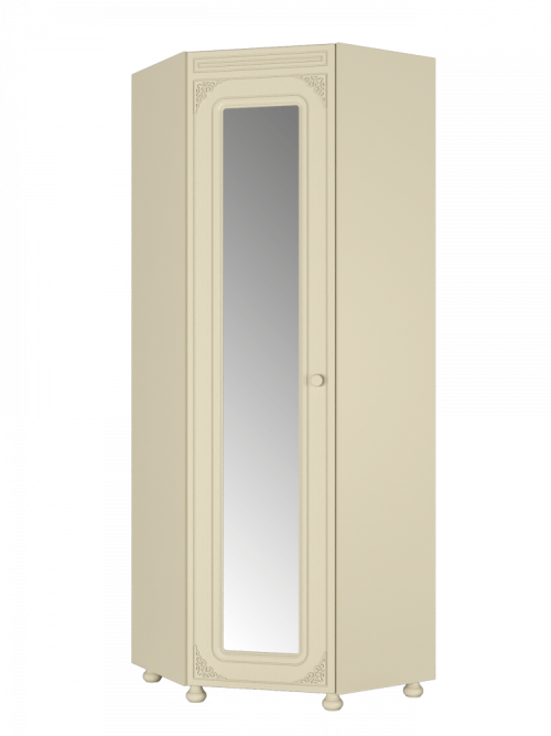 Шкаф угловой Ассоль АС-52K с зеркалом (левый) ваниль