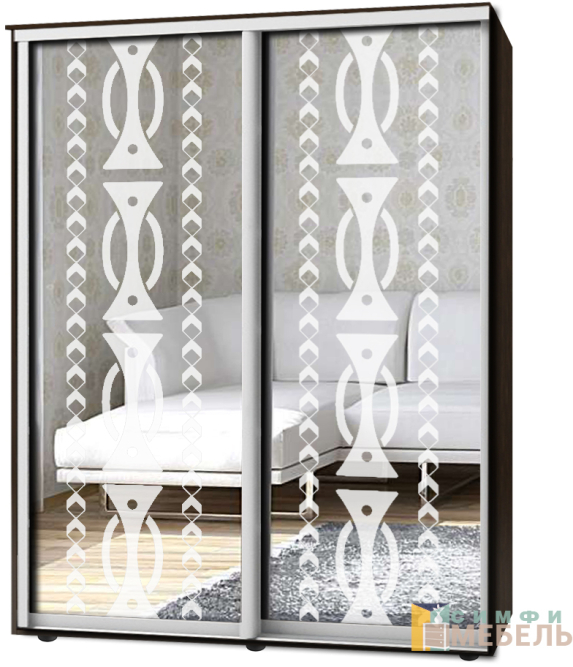 Шкаф-купе 2х дв Стандарт Пескоструй № 77+77