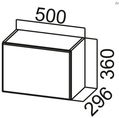 Шкаф навесной ШГ500 (горизонт.) Бостон