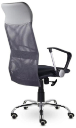 Кресло "Ультра", высокая спинка, с подлокотниками, хром, черное