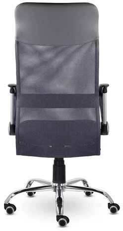 Кресло "Ультра", высокая спинка, с подлокотниками, хром, черное