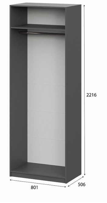 Шкаф 2-створчатый ШК 5 (800) Графит