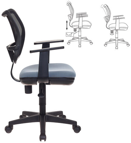 Кресло CH-797AXSN, с подлокотниками, комбинированное черно-серое, CH-797AXSN/26-2